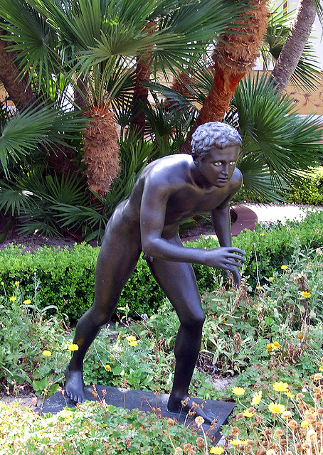 Reproduction of a Statue of an Athlete in the Large Peristyle of the Getty Villa, July 2008