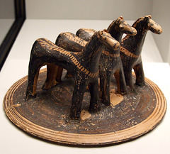 Pyxis Lid with Three Horses in the Getty Villa, July 2008