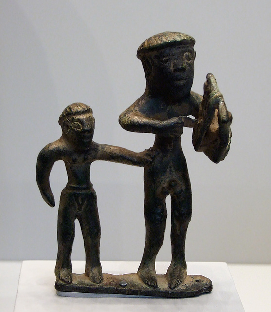 Bronze Statuette of a Lyre Player and his Companion in the Getty Villa, July 2008