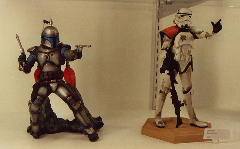 Jango Fett and Sandtrooper Models at FAO Schwarz, 2005