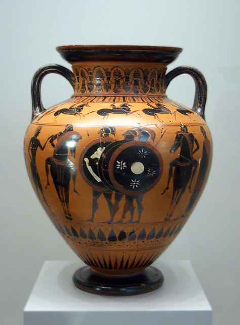 Black Figure Amphora with a Battle Scene in the Getty Villa, July 2008