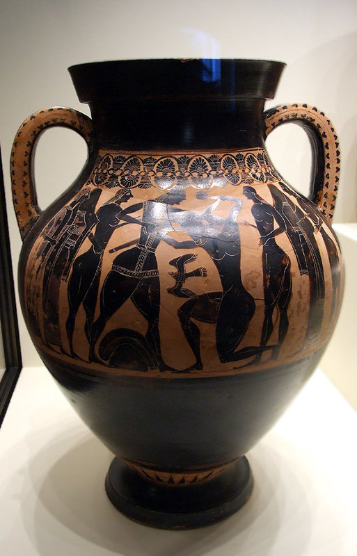 Amphora with Theseus and the Minotaur in the Getty Villa, July 2008