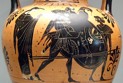 Detail of an Amphora with Aeneas Carrying Anchises in the Getty Villa, July 2008