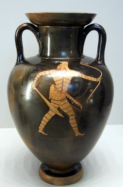 Amphora by the Berlin Painter with a Scythian Warrior in the Getty Villa, July 2008