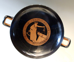 Kylix Attributed to the Brygos Painter with a Boy Making a Dedication in the Getty Villa, July 2008