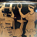 Detail of a South Italian Volute Krater with Apollo and Artemis in the Getty Villa, July 2008