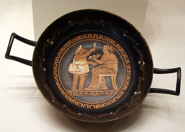 South Italian Kylix with Dionysos and an Actor in the Getty Villa, July 2008