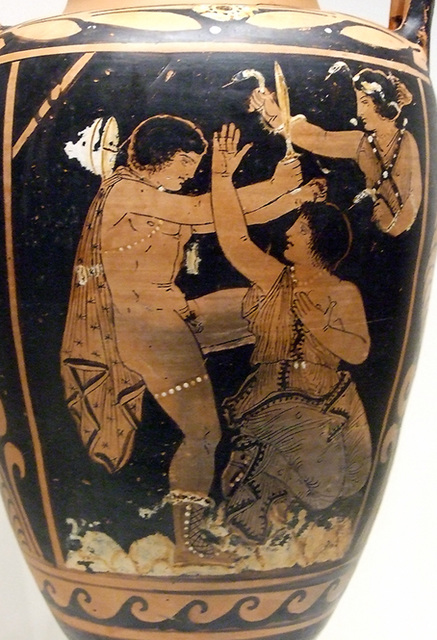 Detail of a South Italian Storage Jar with a Scene from the Oresteia in the Getty Villa, July 2008