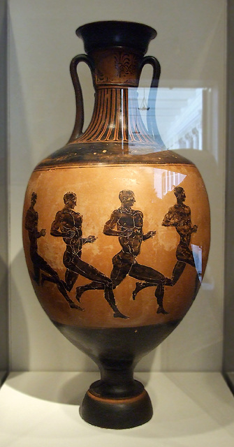 Panathenaic Amphora with Runners in the Getty Villa, July 2008