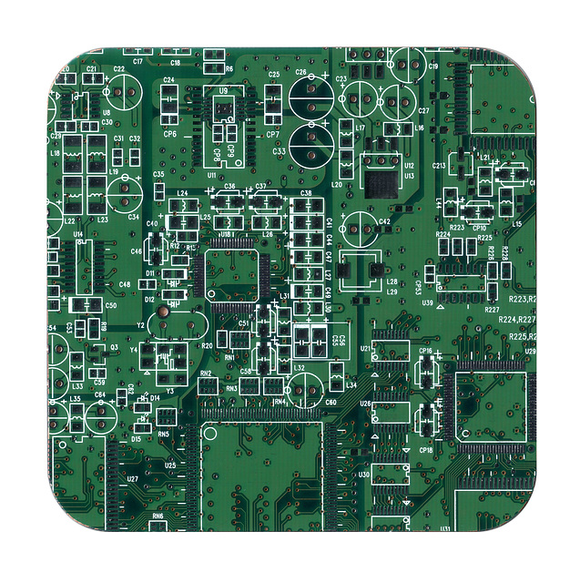 A PCB coaster