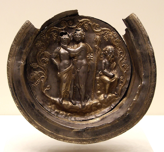 Silver and Gold Bowl with Dionysos and Ariadne in the Getty Villa, July 2008
