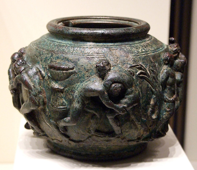 Bronze Situla with Competing Athletes in the Getty Villa, July 2008