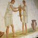 Detail of a Roman Wall Painting Fragment with a Scene of Meal Preparation in the Getty Villa, July 2008