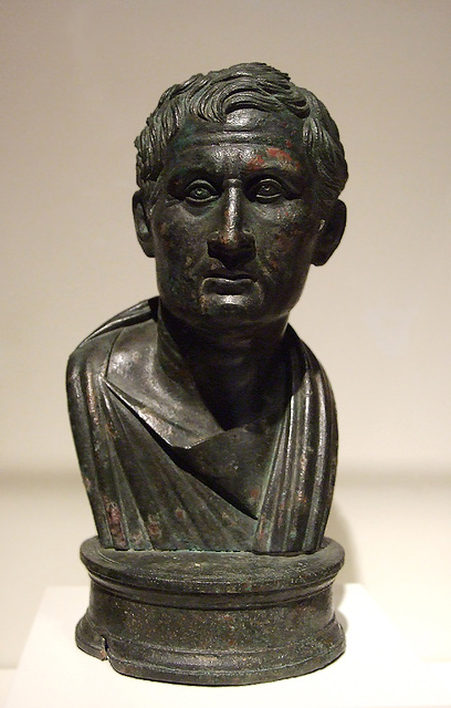 Bronze Bust of Menander in the Getty Villa, June 2008