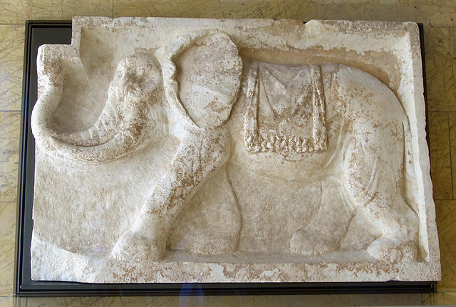 Relief of an African Elephant in the Getty Villa, July 2008