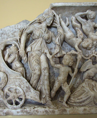 Detail of a Sarcophagus Panel with Selene and Endymion in the Getty Villa, July 2008