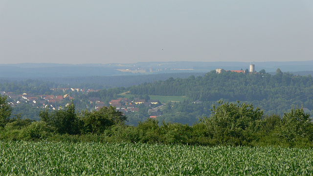 Blick nach Burglengenfeld und die Herzogsburg