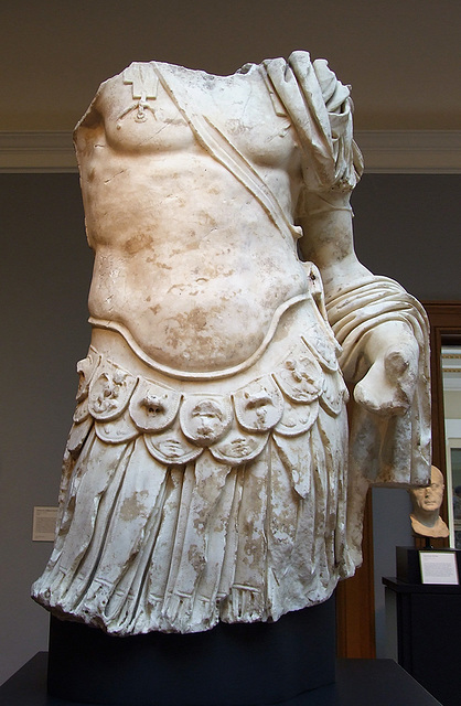 Torso of Roman Man Wearing Armor in the Getty Villa, July 2008
