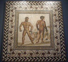 Mosaic Floor with a Boxing Scene in the Getty Villa, July 2008