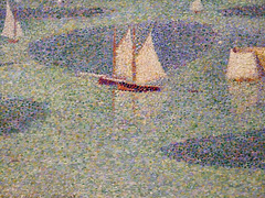 Detail of Port-en-Bessin: Entrance to the Harbor by Seurat in the Museum of Modern Art, July 2007