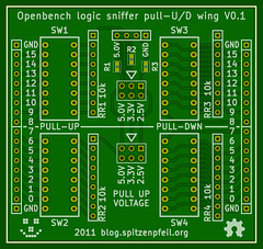 Openbench logic sniffer - pull-up/down wing - Rev 0.1