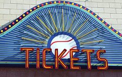 Brooklyn Cyclones Tickets Sign at Keyspan Park in Coney Island, June 2007