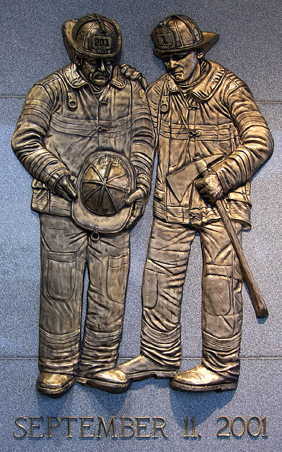 Detail of the Sept.11th Firefighters' Memorial at Keyspan Park in Coney Island, July 2007