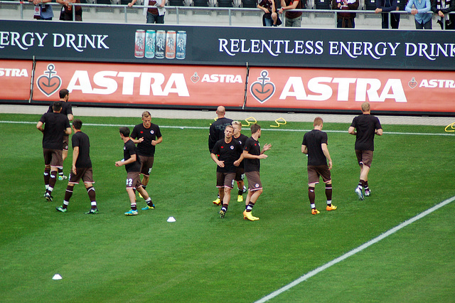 Mannschaft macht sich warm