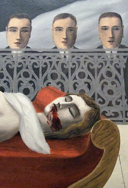 Detail of The Menaced Assassin by Magritte in the Museum of Modern Art, December 2007