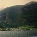 Fjordside village and mountains, Norway