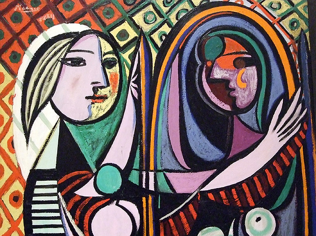 Detail of Girl Before a Mirror by Picasso in the Museum of Modern Art, August 2007