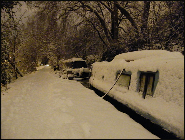 winter night at the moorings