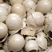 Detail of the Eggs in White Cabinet and White Table by Broodthaers in the Museum of Modern Art, August 2007