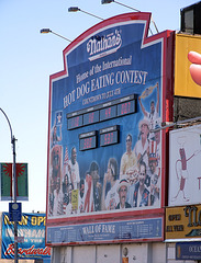 The "Wall of Fame" at the Original Nathan's on Surf Avenue in Coney Island, June 2007