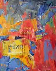 Detail of Map, 1961 by Jasper Johns in the Museum of Modern Art, August 2007