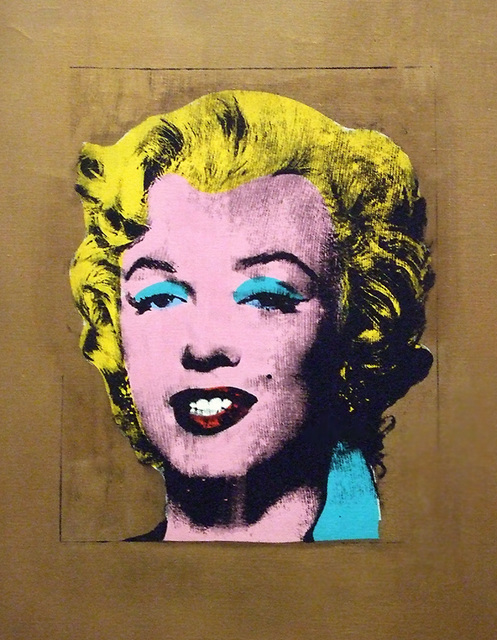 Detail of Gold Marilyn Monroe by Andy Warhol in the Museum of Modern Art, August 2007