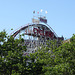 The Cyclone Roller Coaster and  Trees from the Boardwalk in Coney Island, June 2007