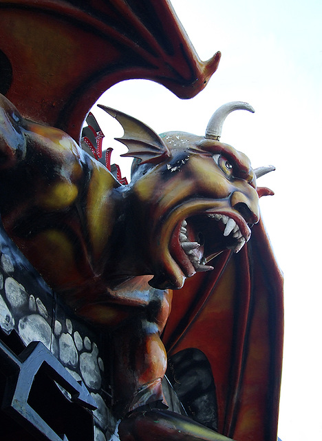 Detail of Dante's Inferno Haunted House Ride in Astroland in Coney Island, June 2008