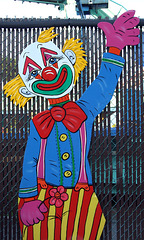 Clown Sign in Deno's Wonder Wheel Park in Coney Island, June 2008