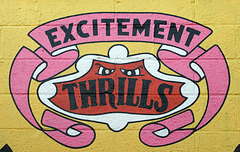 Excitement and Thrills Wall Paintiing in Deno's Wonder Wheel Park in Coney Island, June 2008