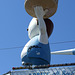 Hamburger Guy Roof-Top Statue at Astroland from the Boardwalk at the Coney Island Mermaid Parade, June 2007