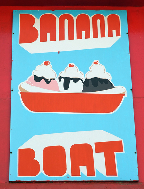 Banana Boat Sign on a Snack Bar in Coney Island, June 2008