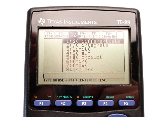 TI-89 menu