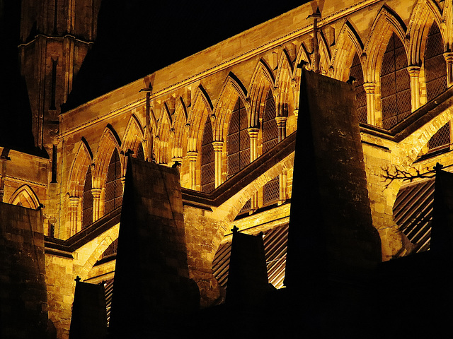 lincoln cathedral at night