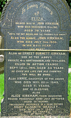 Kirkham Memorial, Leek Cemetery