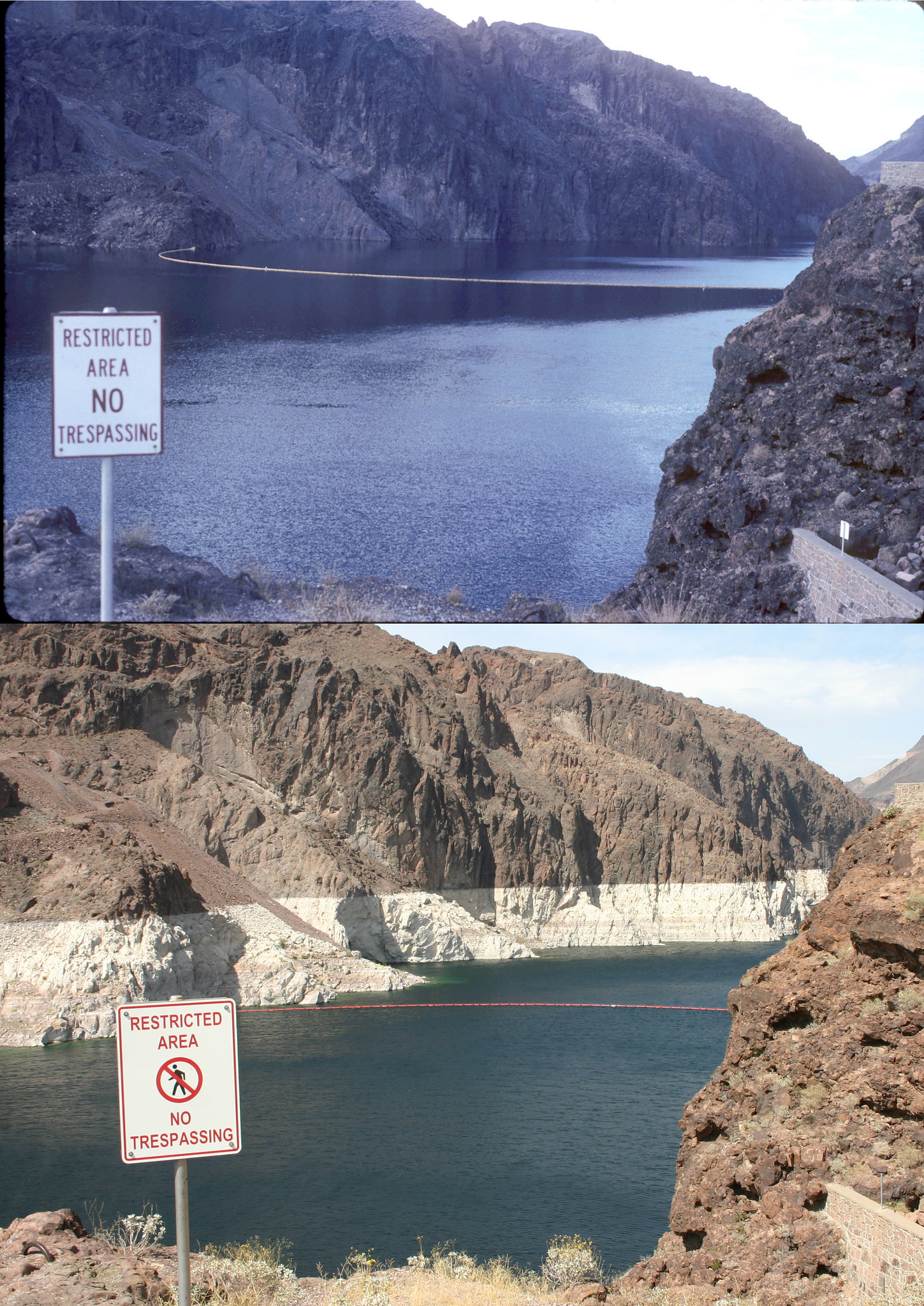 Flood vs. Drought: Lake Mead Upstream from Hoover Dam