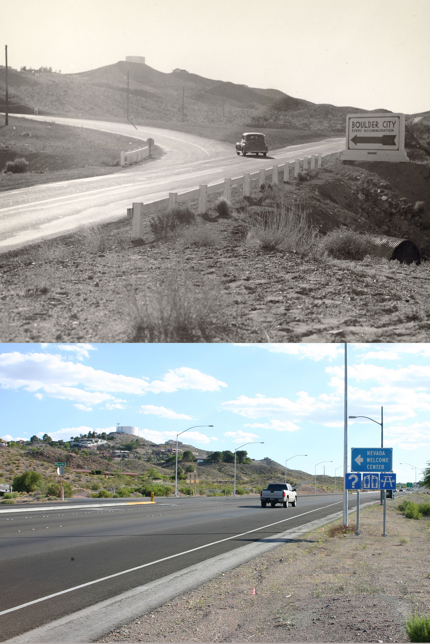 Turnoff to Boulder City, Nevada.