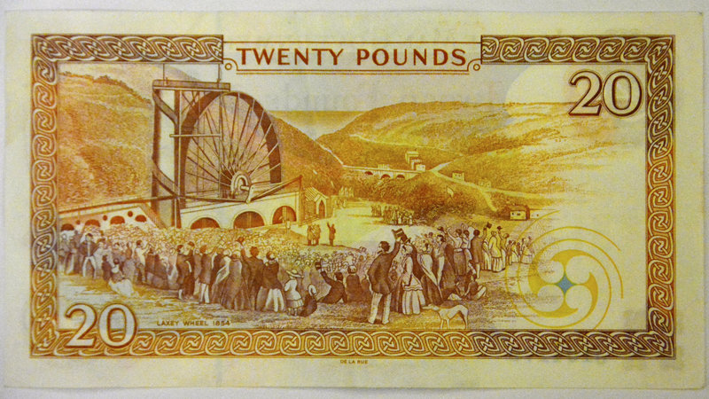 Isle of Man 2013 – £20 Isle of Man Pounds note reverse side