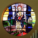 Stained Glass Roundel in St. Brighid of Ireland Church in Stamford, November 2010