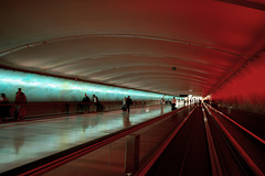 Airport tunnel - Red and blue